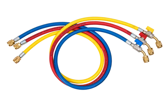 Set di 3 Tubi flessibili 1/4SAE con valvola de sfera, 60"/150 cm 4688134