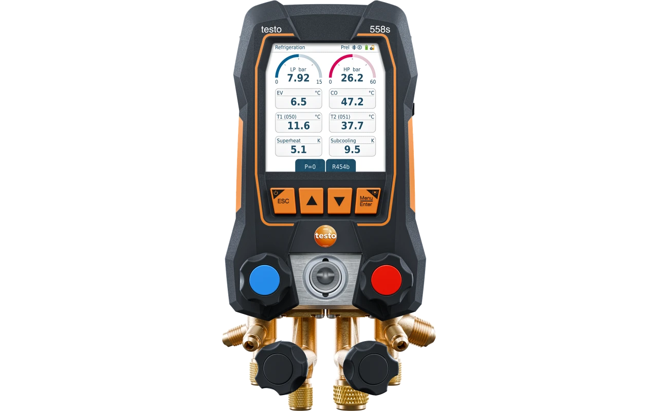 Kit Smart Vuoto testo 558s - Manifold digitale smart con sonde per il vuoto e la temperatura senza fili